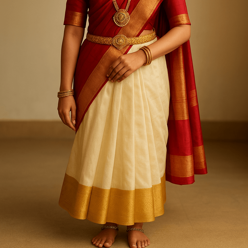 Steps to Drape Kerala Style Half Saree: