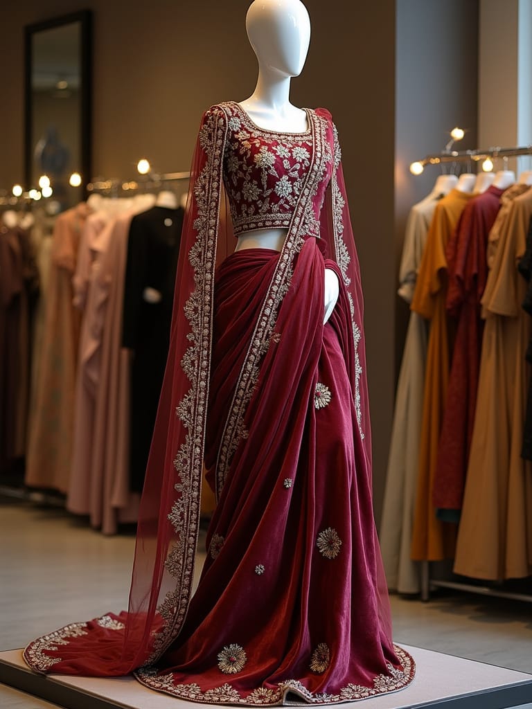 Cape Style Saree
