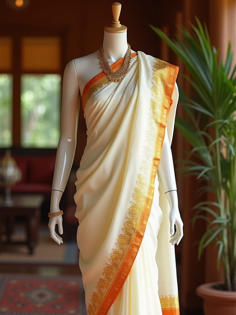 kerala style saree styling idea
