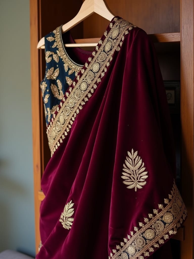 Velvet saree