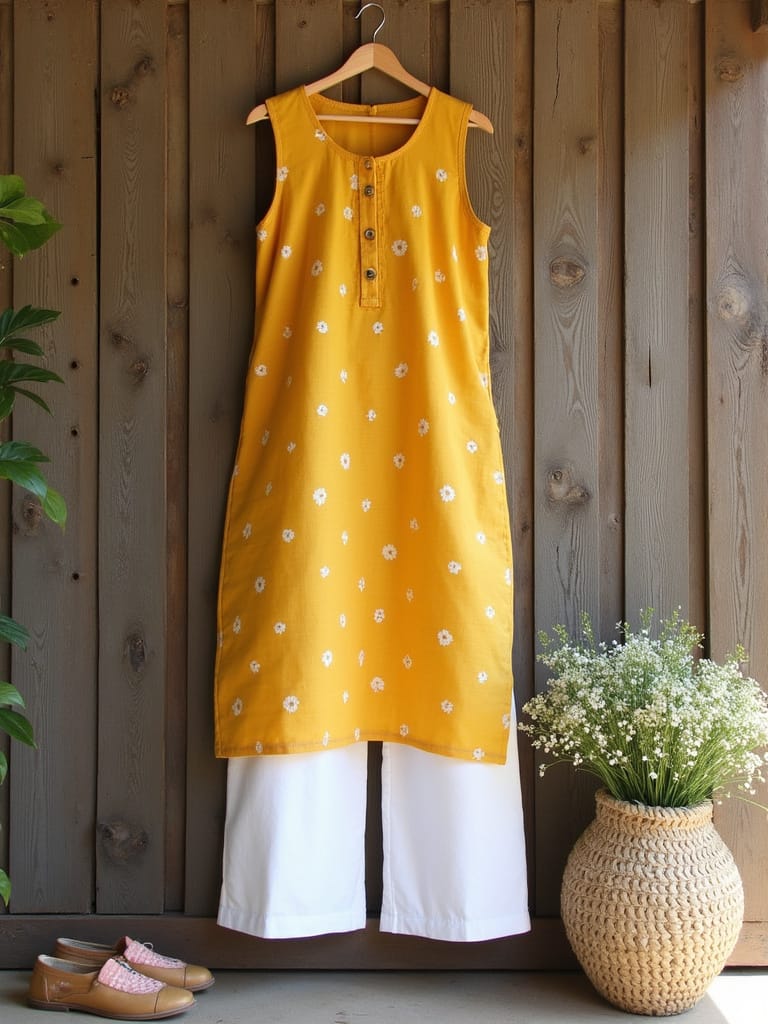 Printed Sleeveless Kurti