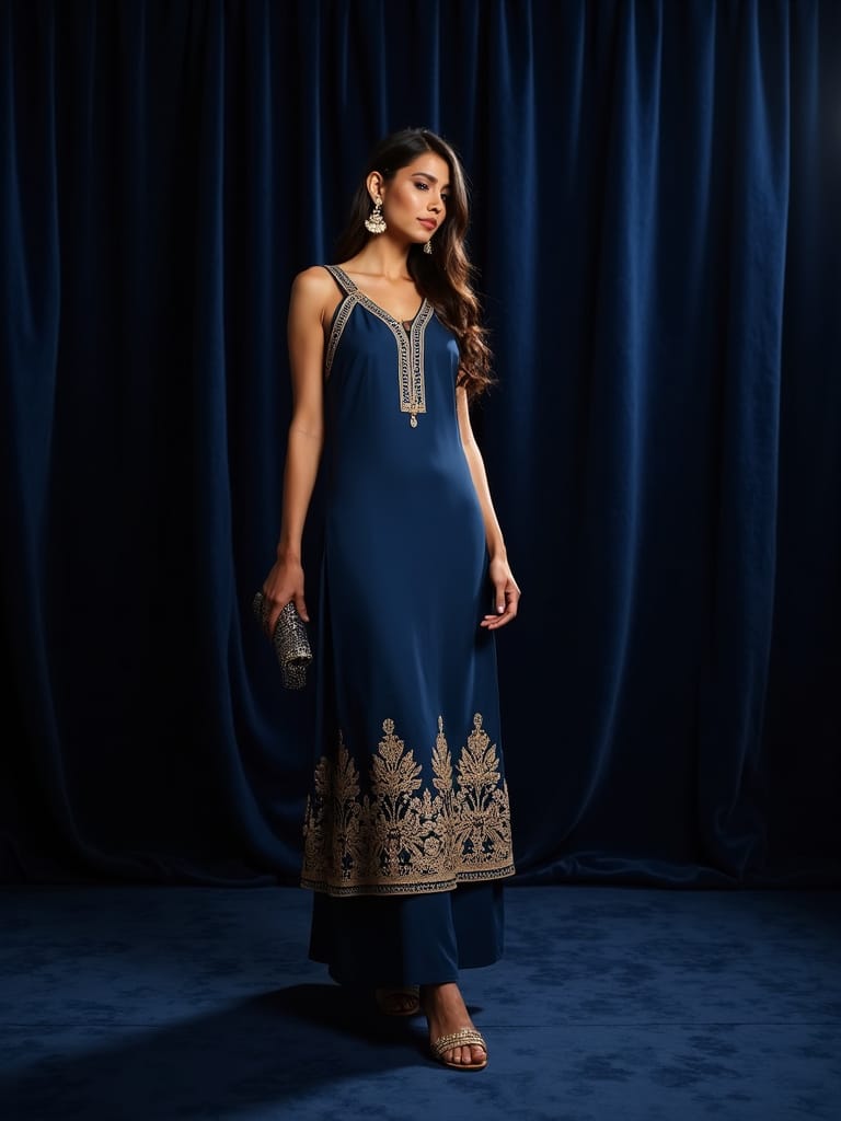 Floor-Length Sleeveless Kurti