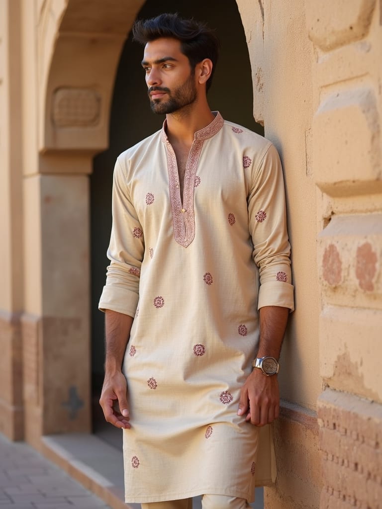 printed kurta design for men