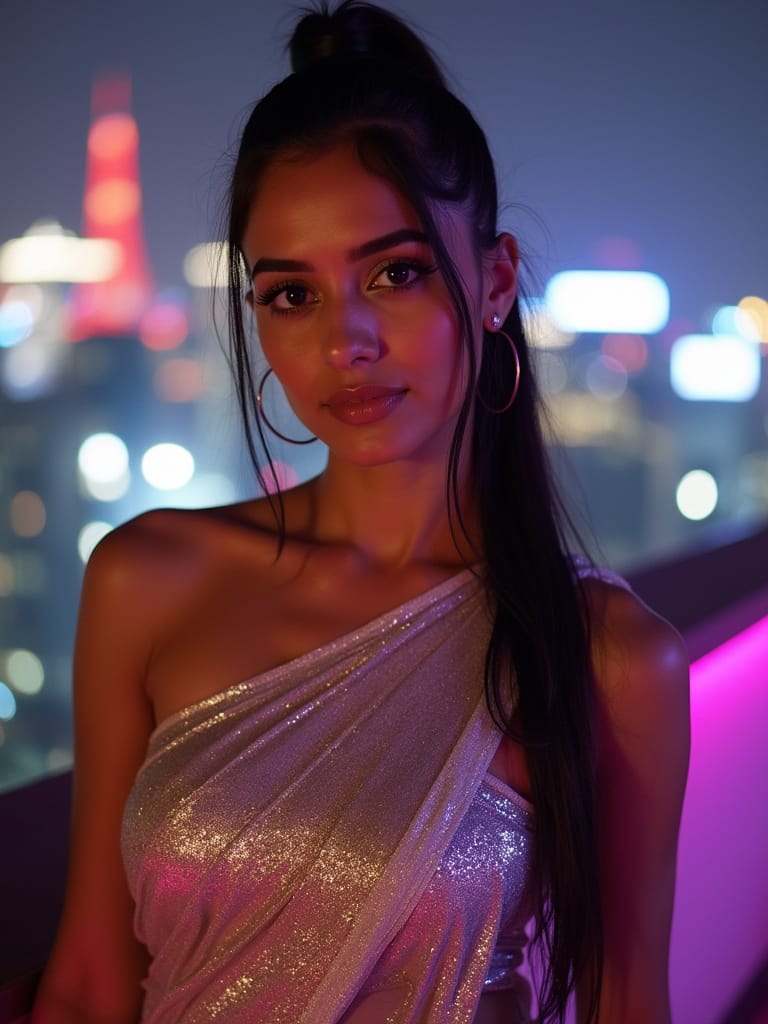 High Ponytail for Saree