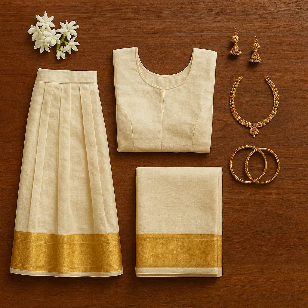 Kerala Style Half Saree (Pavadai-Dhavani)