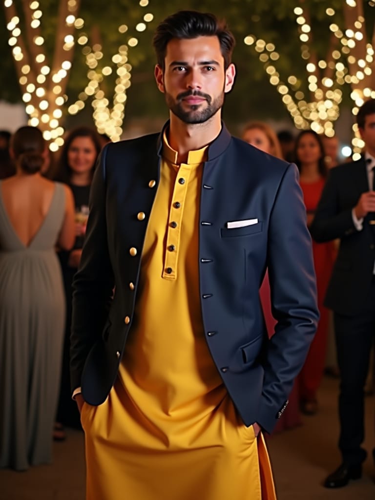 layered kurta design for men