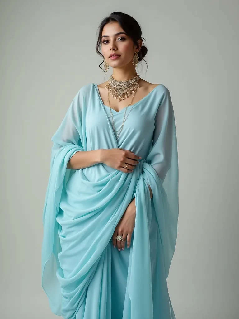 Saree with Dupatta Style