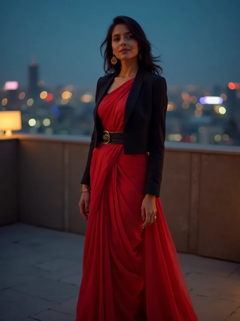 Saree with Jacket Style Blouse
