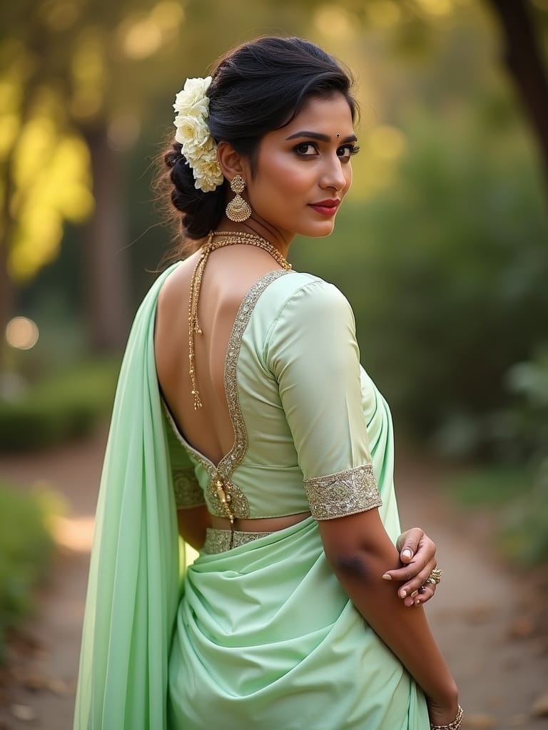 Drape-Style Back Blouse