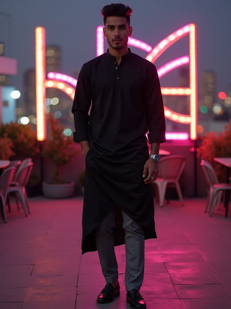 asymmetric kurta design for men