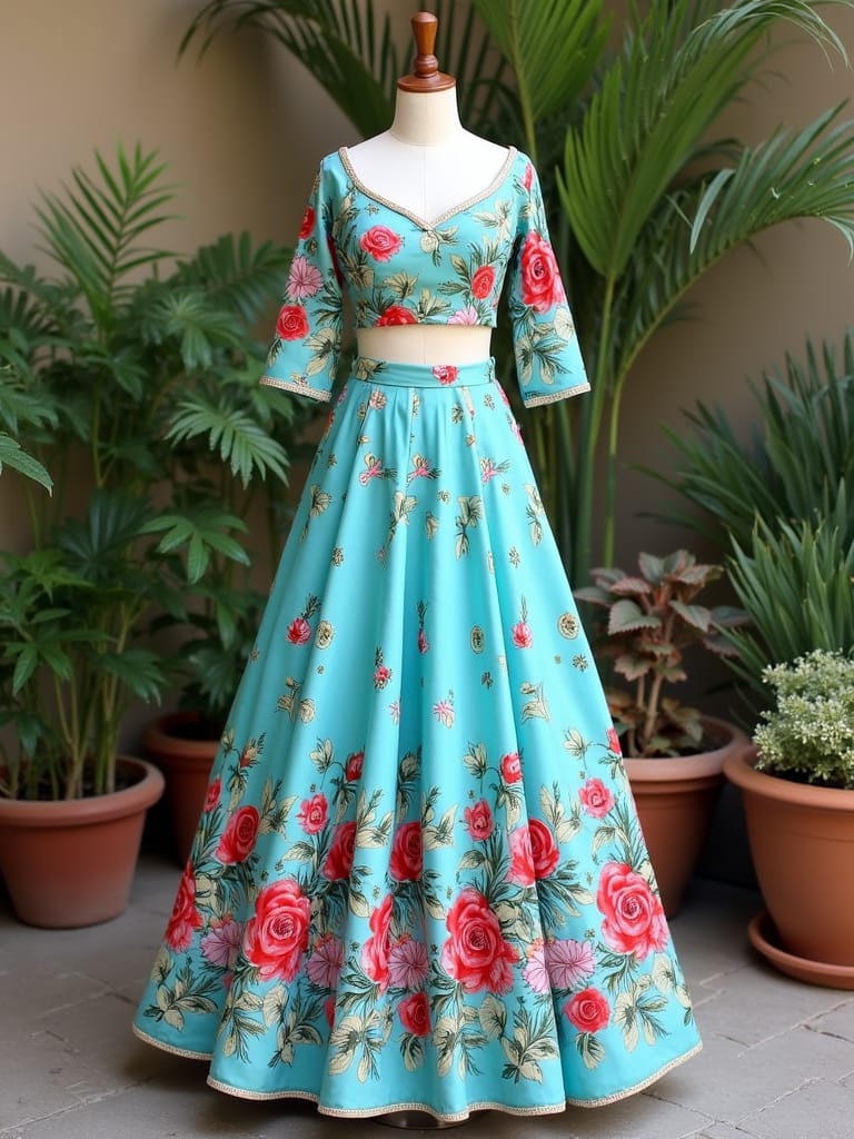 Printed Lehenga Designs for Girls