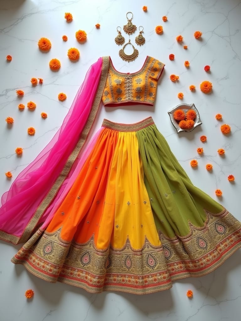 Most Popular Multi Colour Lehenga Designs