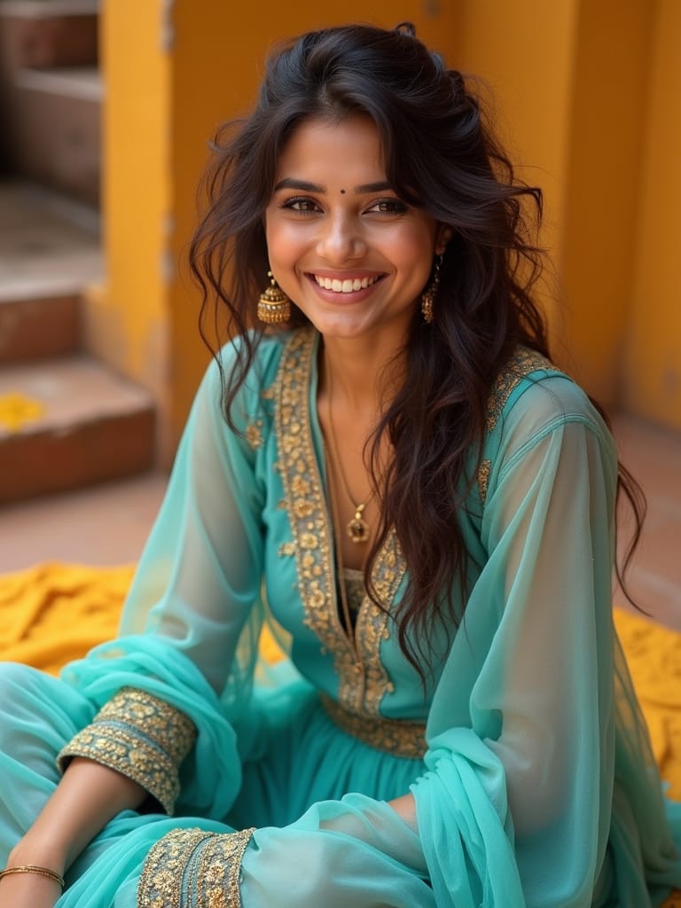 Open Hair Hairstyles with Lehenga