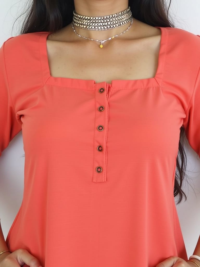 Kurti Neck Designs -  square neck
