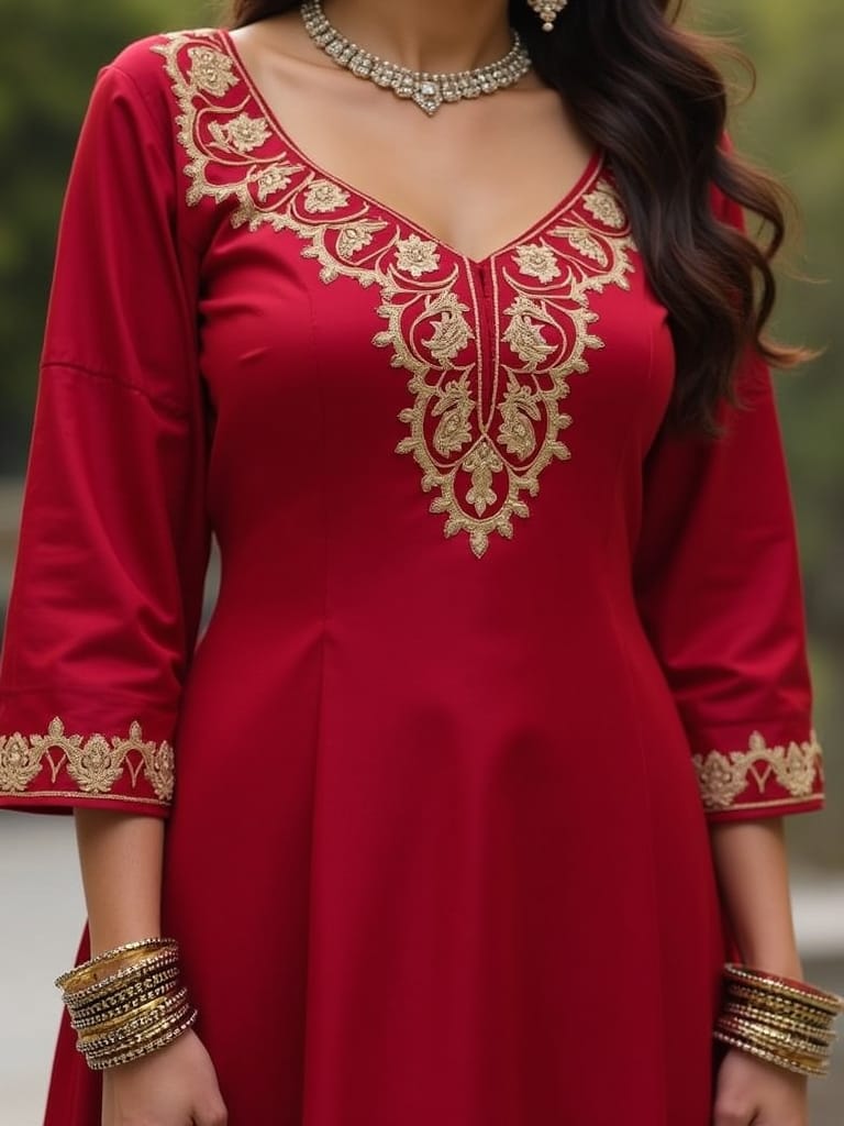 Kurti Neck Designs - sweetheart neck