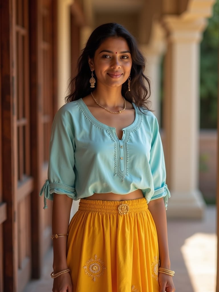 Tops and Blouses With Ethnic Skirts