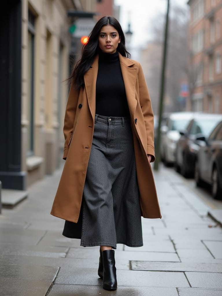 Wool A-line skirts