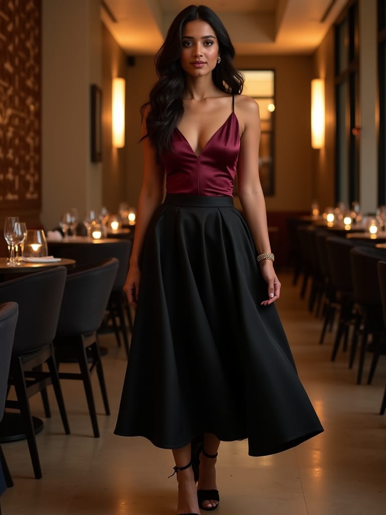 Chic Evening Look with a Black Skirt