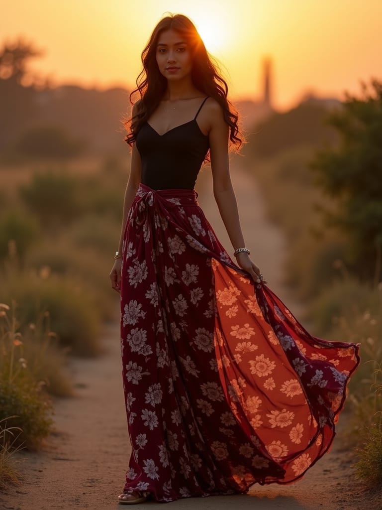 Casual Spring Outfits with Floral Skirts