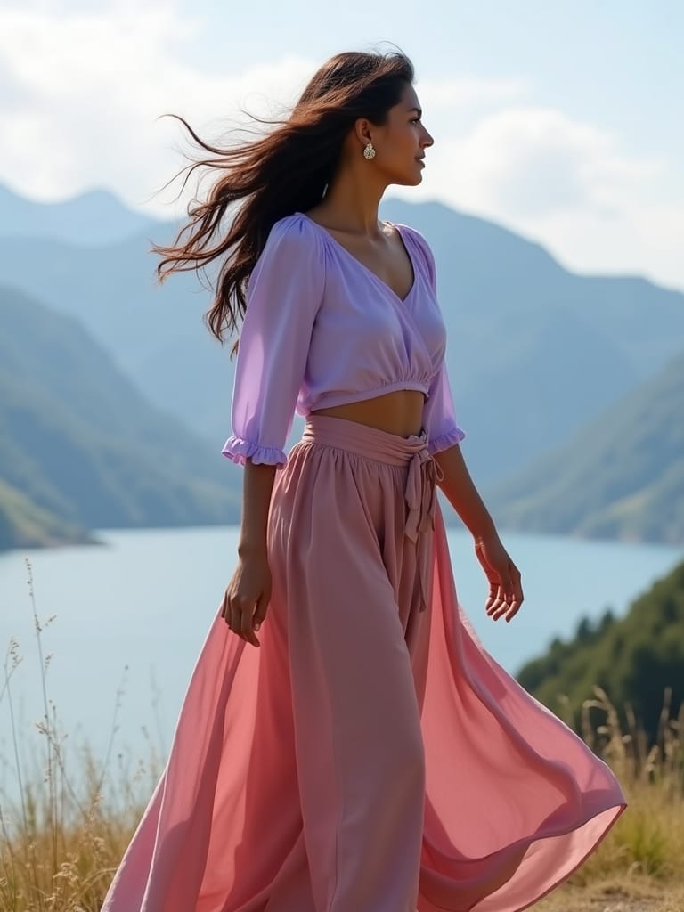  long skirt with crop top