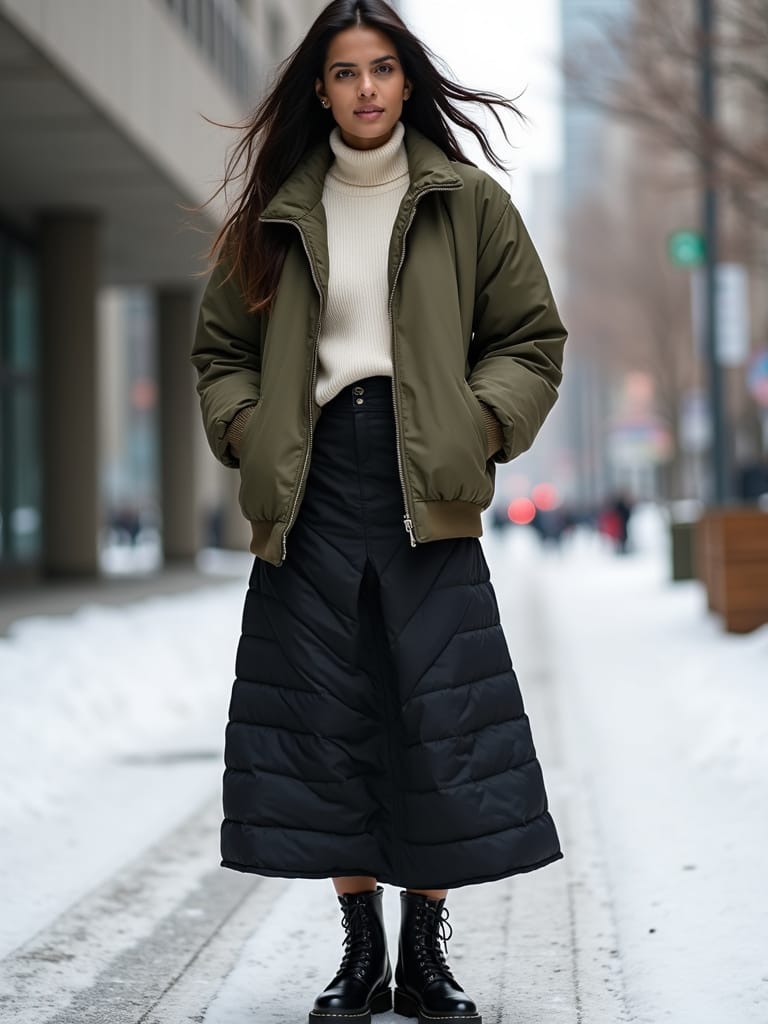 Quilted Skirts for a Trendy Winter Look