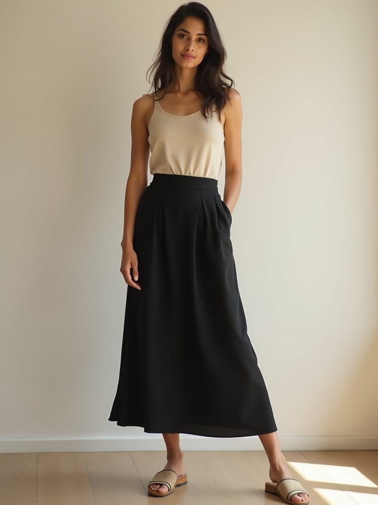 Minimalist Look with a Black Skirt