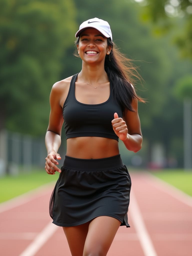 Trendy Athleisure Look with a Black Skirt
