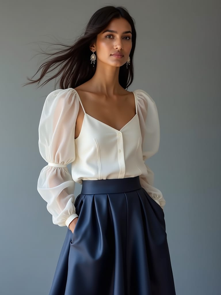 Minimalist Glamour In Satin Skirts