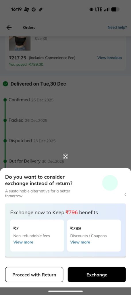 What Is Myntra Exchange Policy?