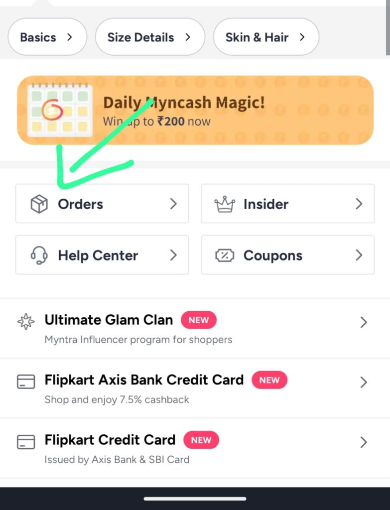Step-by-Step Process to Place an Exchange Request on Myntra