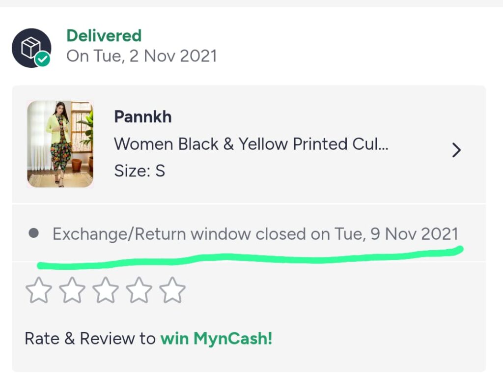 Additional Conditions of Myntra Exchange Policy