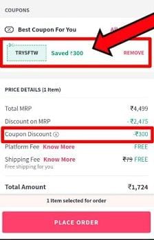 Important Conditions of the Myntra First Order Offer