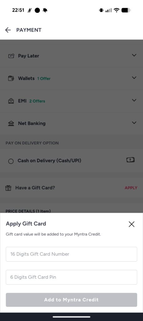 Myntra Credit