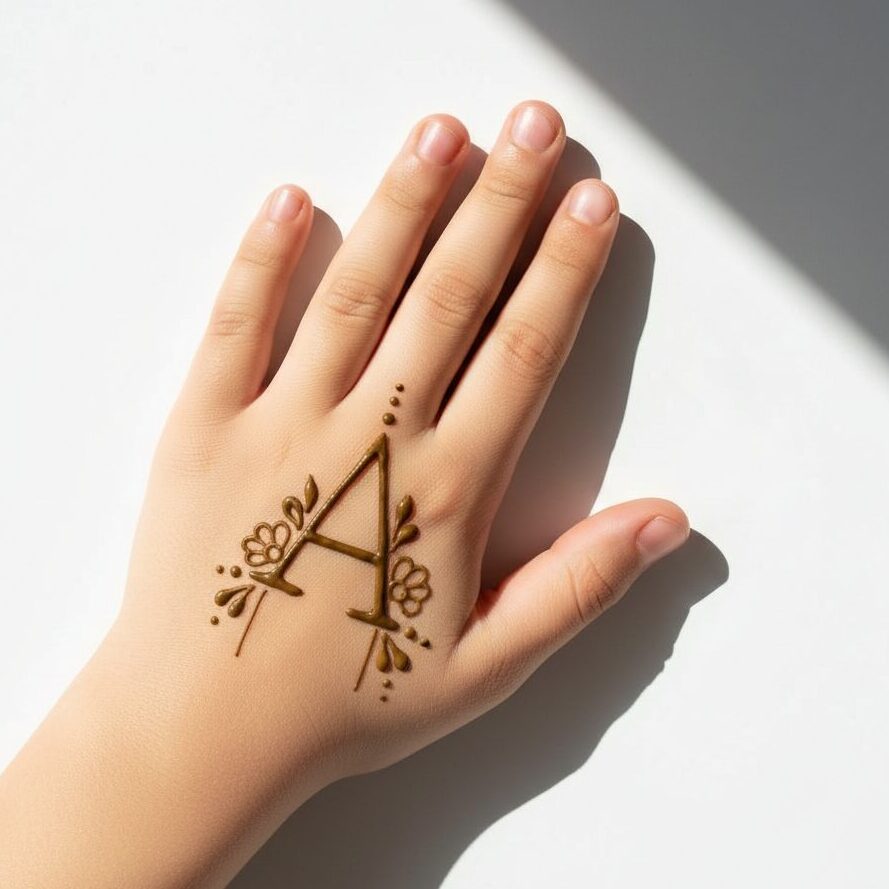 Alphabet Name Initial Mehandi Design for kids
