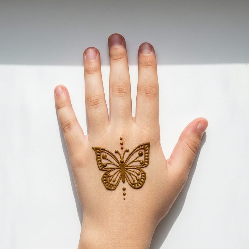 butterfly Mehandi designs for kids 