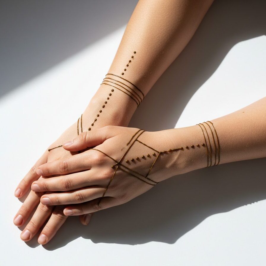 Dot and Line Mehandi Design