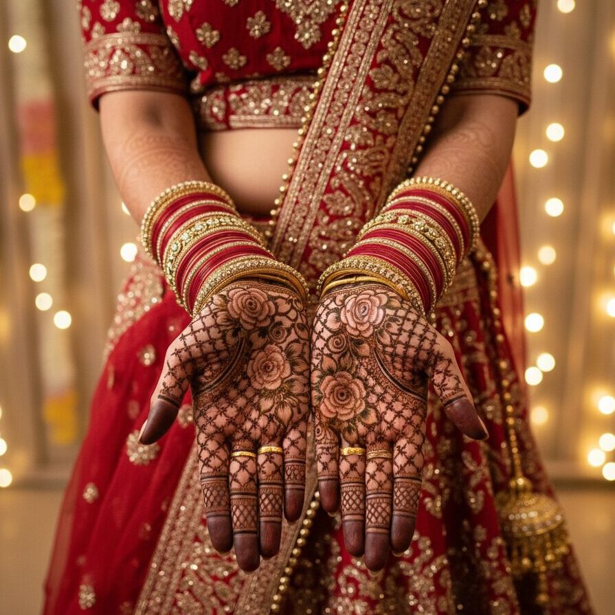 Floral & Net Pattern Combination