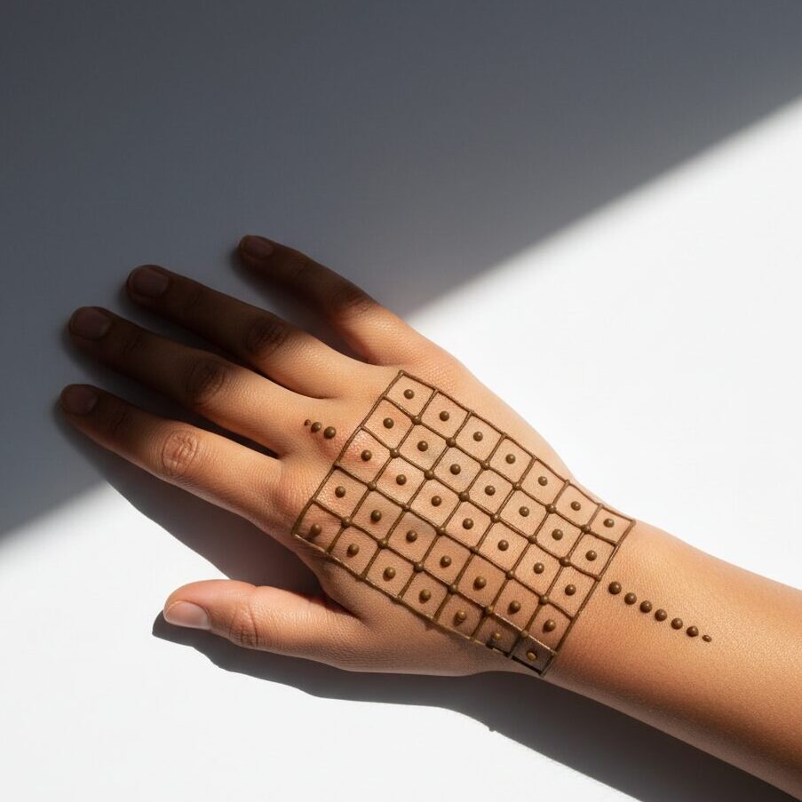 Grid Pattern Mehandi Design