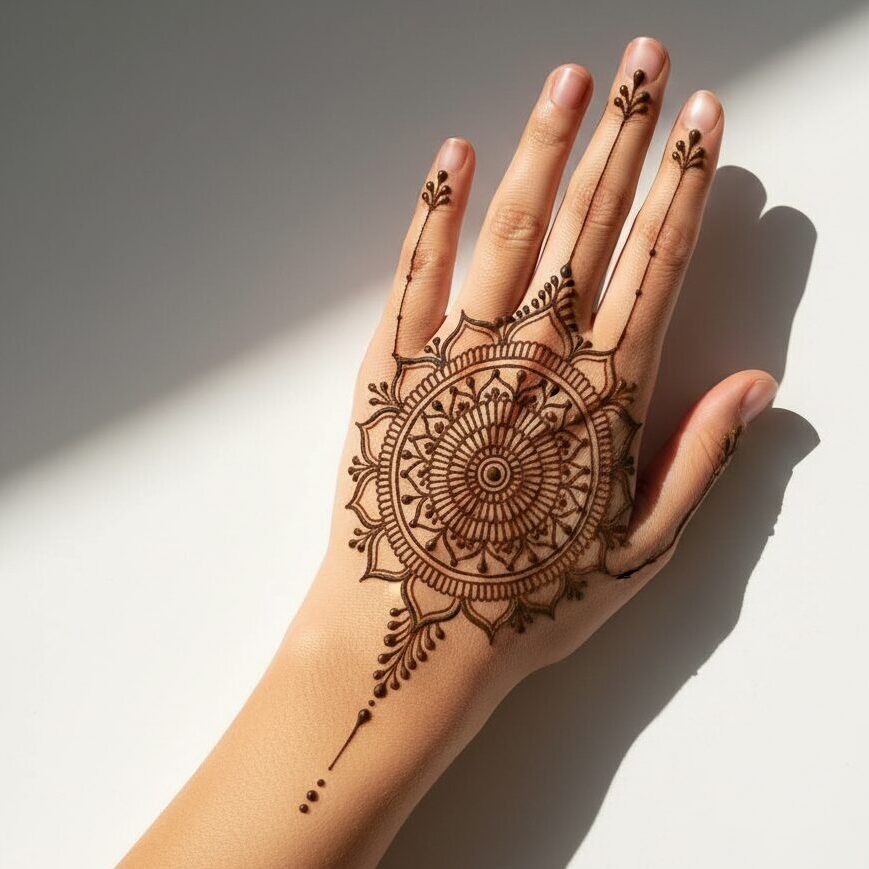 Mandala Center Back Hand Design