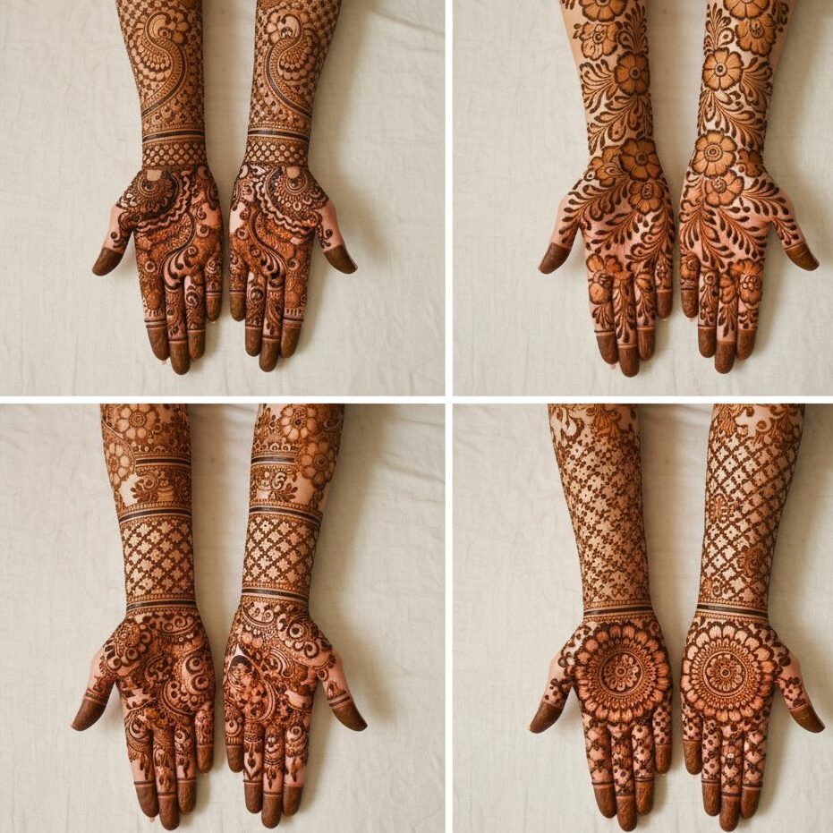 Luxurious Mehandi Designs for Full Hand for Brides