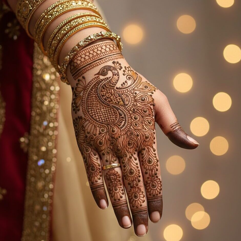 Peacock Motif Back Hand Design