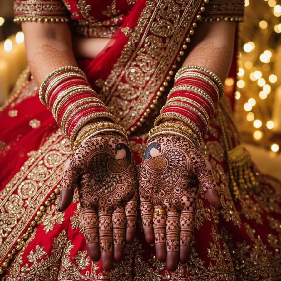 Peacock-Themed Mehendi
