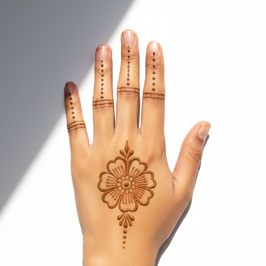 Back Hand Minimal Mehandi Design