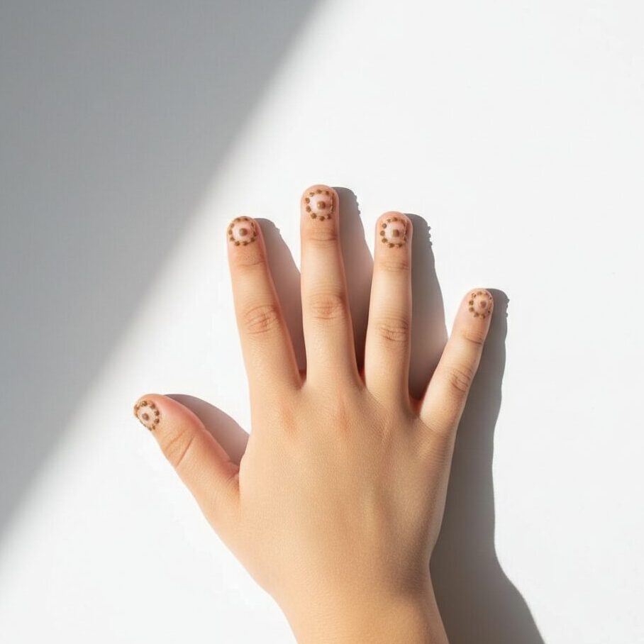 Finger Tip Dot Mehandi Design for kids