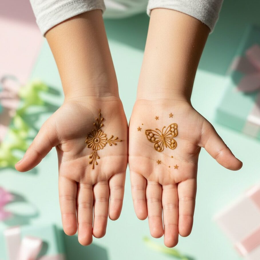 10 Adorable Mehandi Designs for Kids That Look Cute