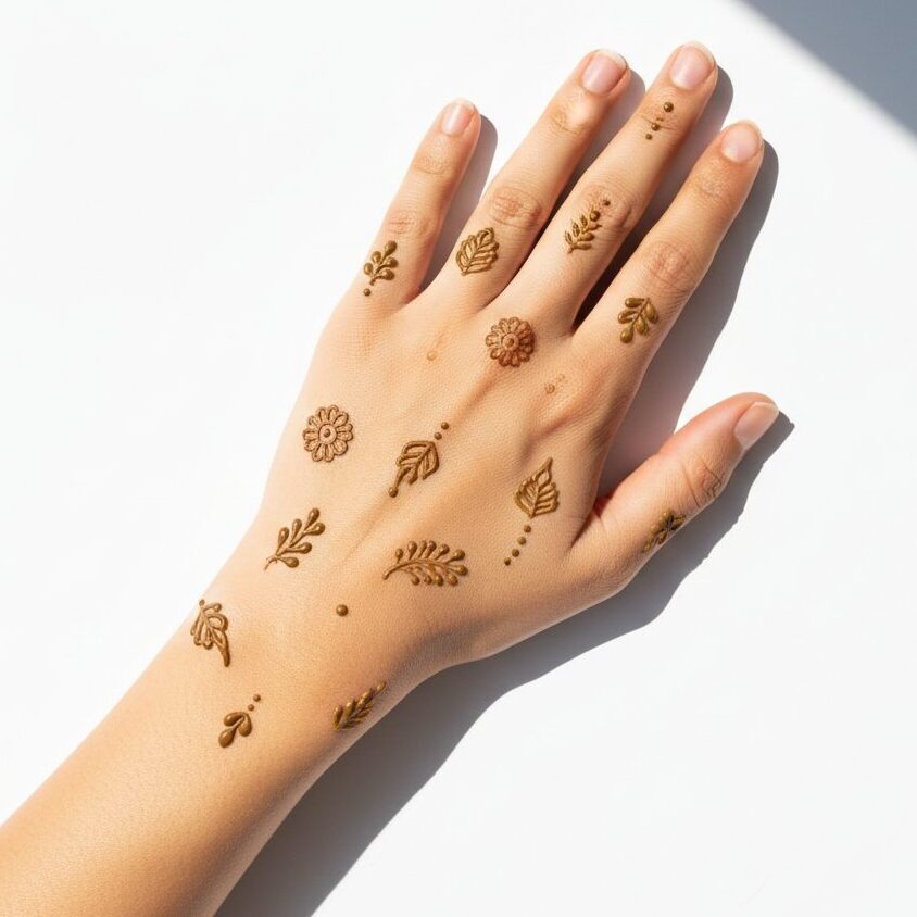 Tiny Motif Practice Mehandi Design