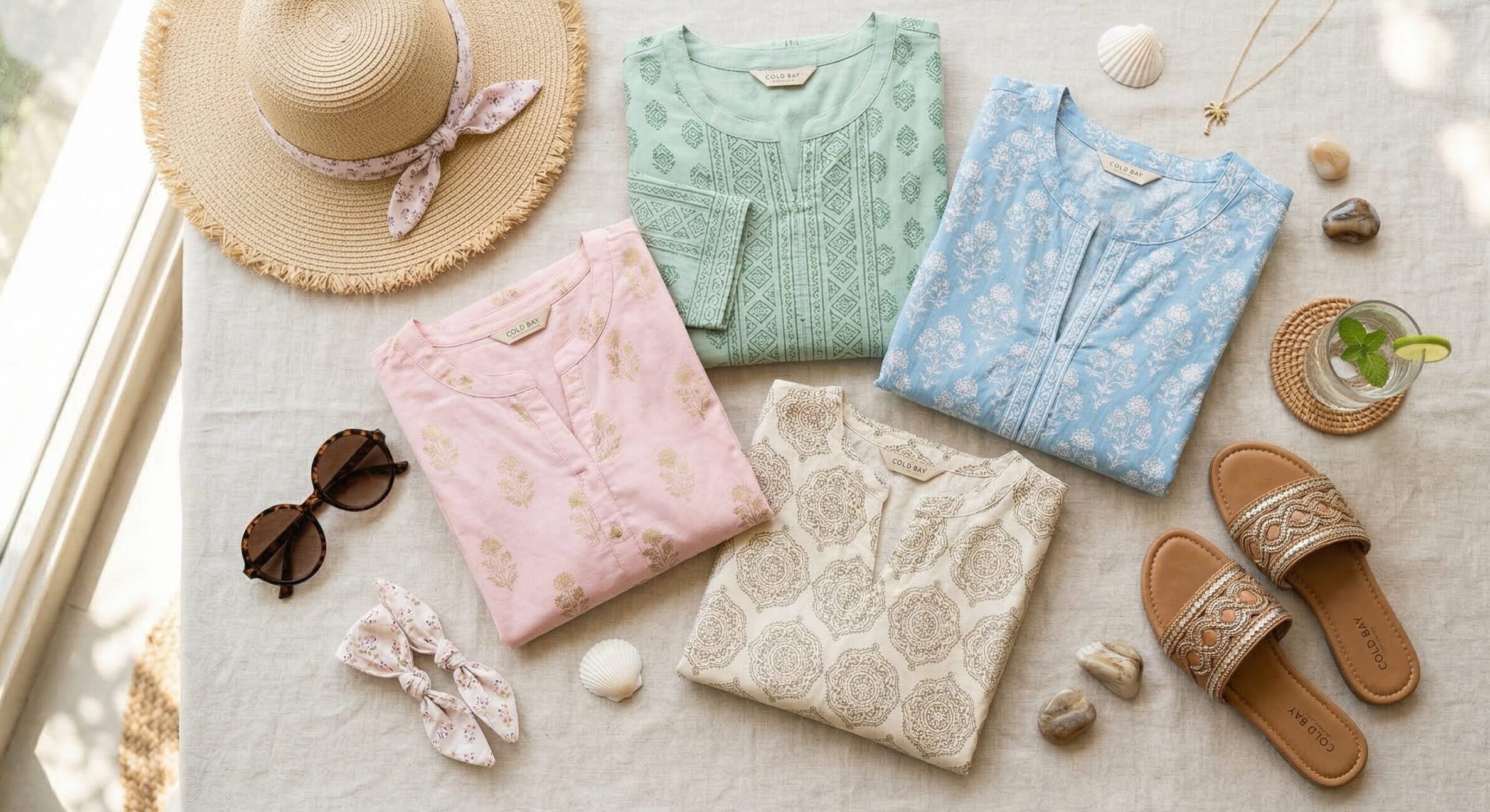 pastel cotton tunics for women