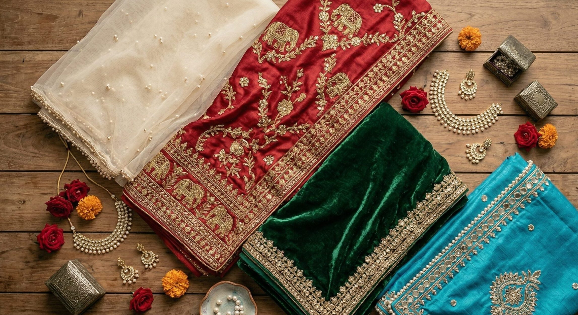 Popular Types of Bridal Dupatta Designs