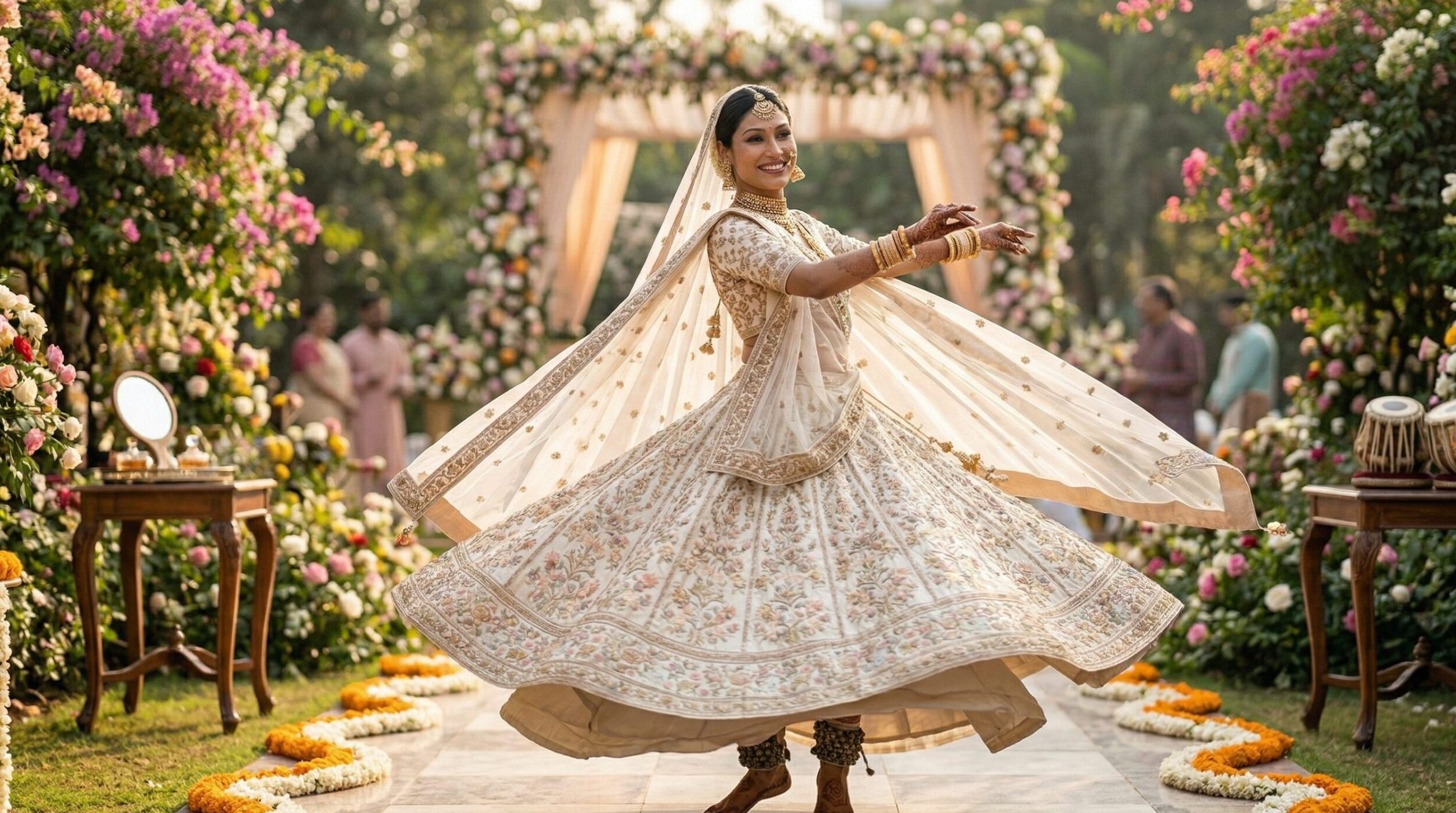 Popular Types of White Bridal Lehenga Designs